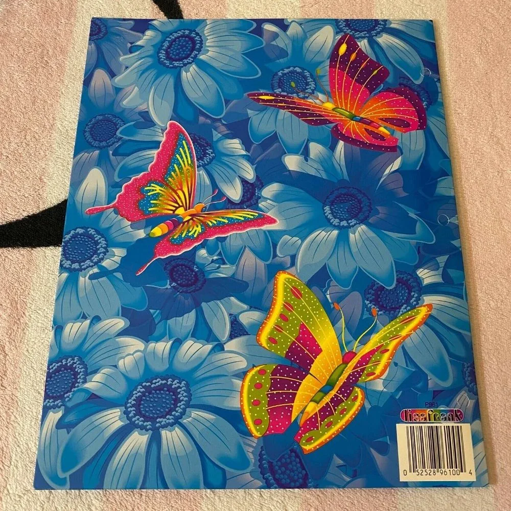 Vintage Lisa Frank Butterflies Flowers Fantastic Fashions Folder *Unpunched